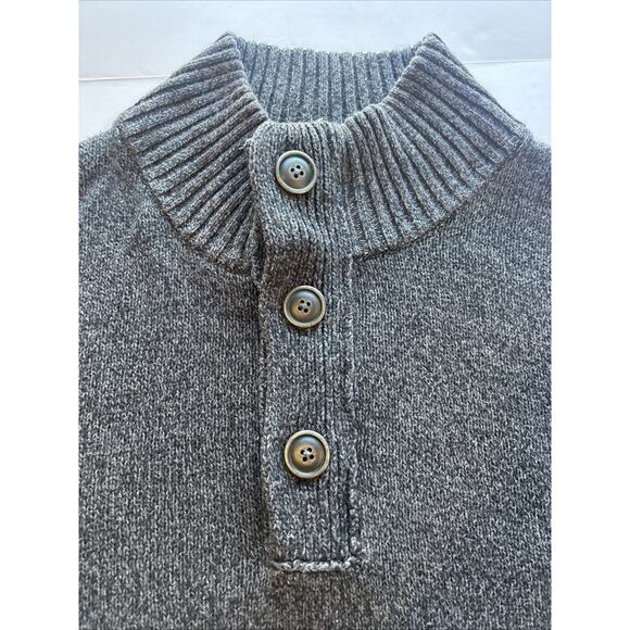 Urban Pipeline Men's XL Heather Grey Mock Neck Sweater Button/zipper - Picture 4 of 8